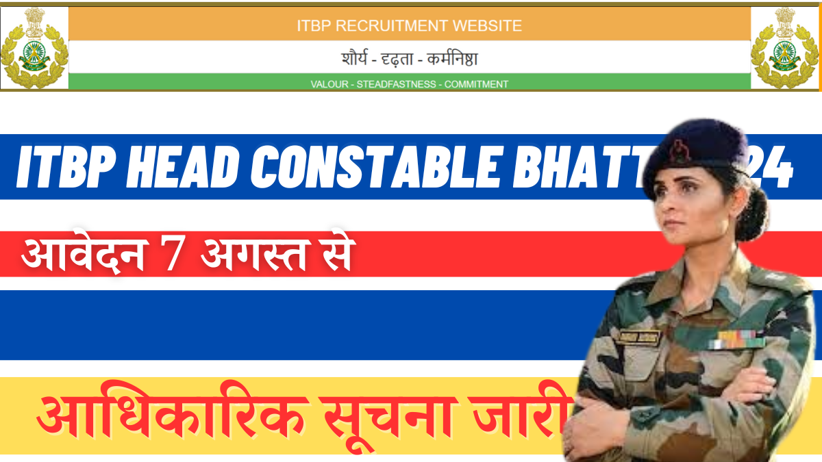 ITBP Head Constable Bhatti 2024 Apply Online for 112 Post,Notification PDF download