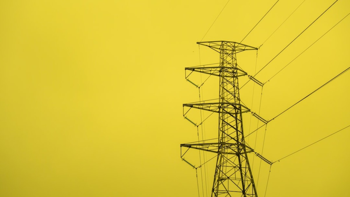 black transmission tower