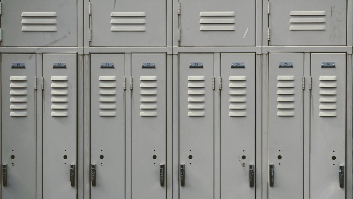 gray metal locker